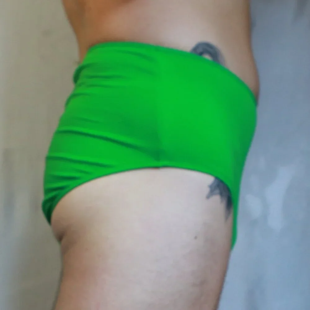 Extra High Waisted HR French Cut Kelly Green Bikini Swim Bottoms L